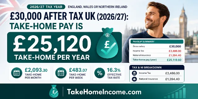 £30,000 After Tax UK (2026/27)