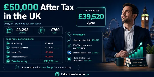£50,000 After Tax UK (2026/27): Your Take-Home Pay