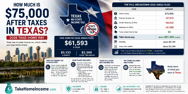 $75,000 After Taxes in Texas US (2026): Take-Home Pay